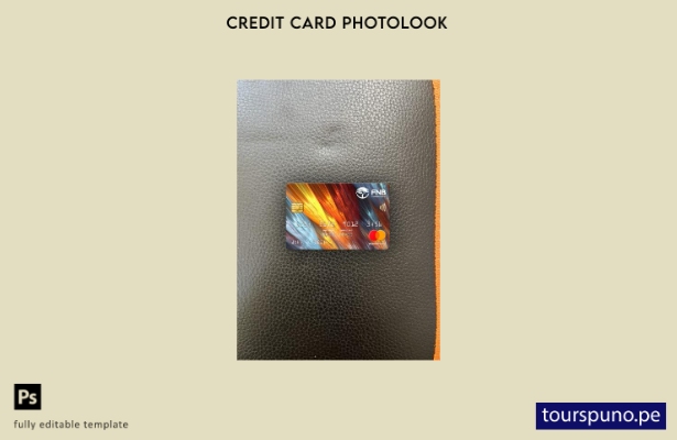 listo para imprimir plantilla frontal de aspecto fotográfico de mastercard del F